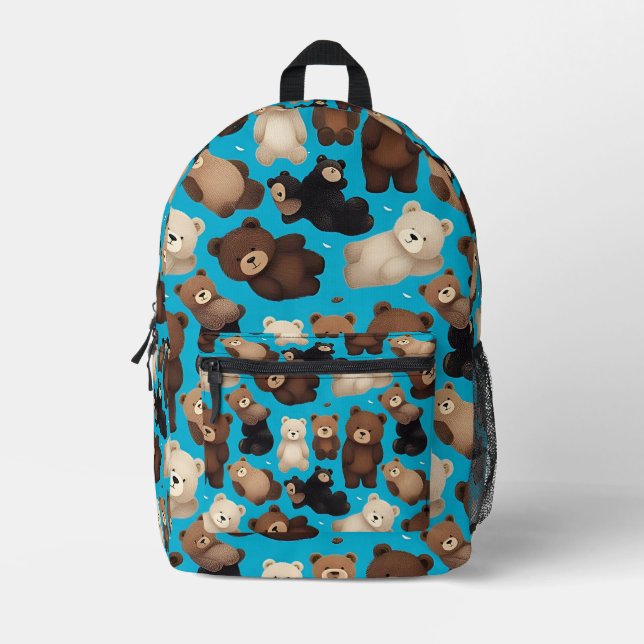 Bear Hugs & Giggles Printed Backpack (Front)