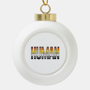 Bear Human Ceramic Ball Christmas Ornament