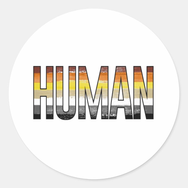 Bear Human Classic Round Sticker (Front)