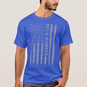 Bear Hunter American Flag  T-Shirt