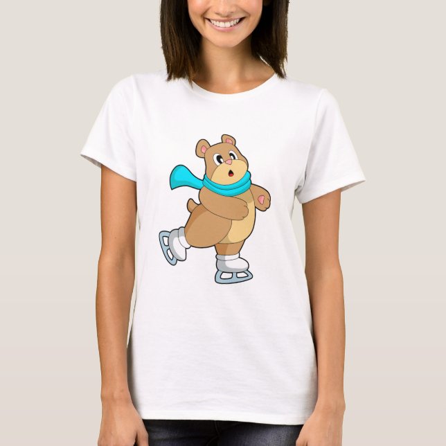 Bear Ice skating Ice skates T-Shirt (Front)