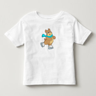 Bear Ice skating Ice skates Toddler T-shirt