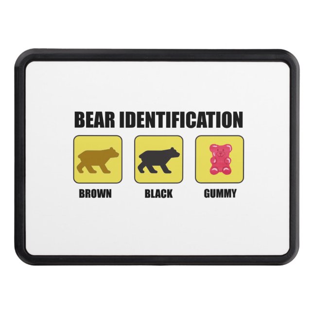 Bear Identification Funny Trailer Hitch Cover (Front)