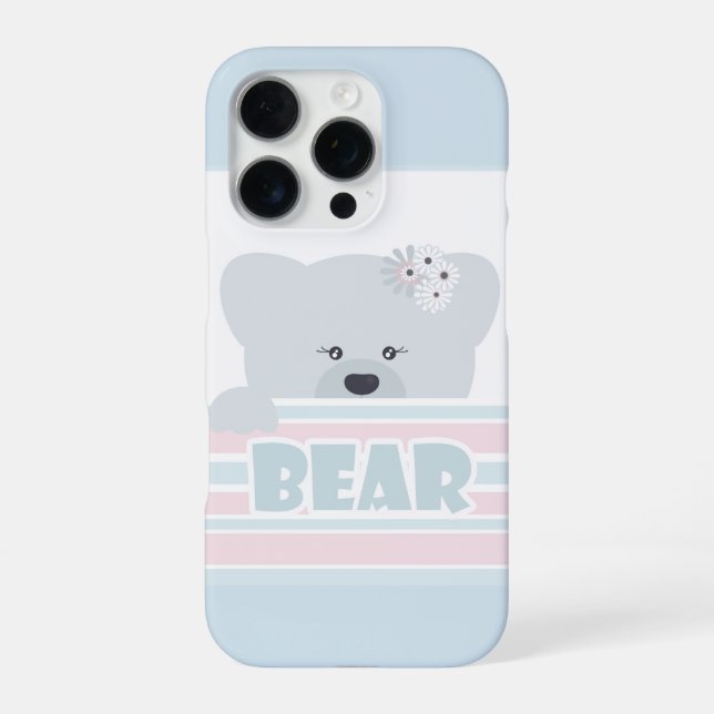 Bear illustration kids childish print iPhone case (Back)