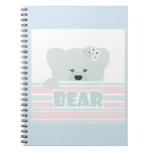 Bear illustration kids childish print notebook