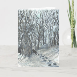 Bear in a Snowy Forest Card
