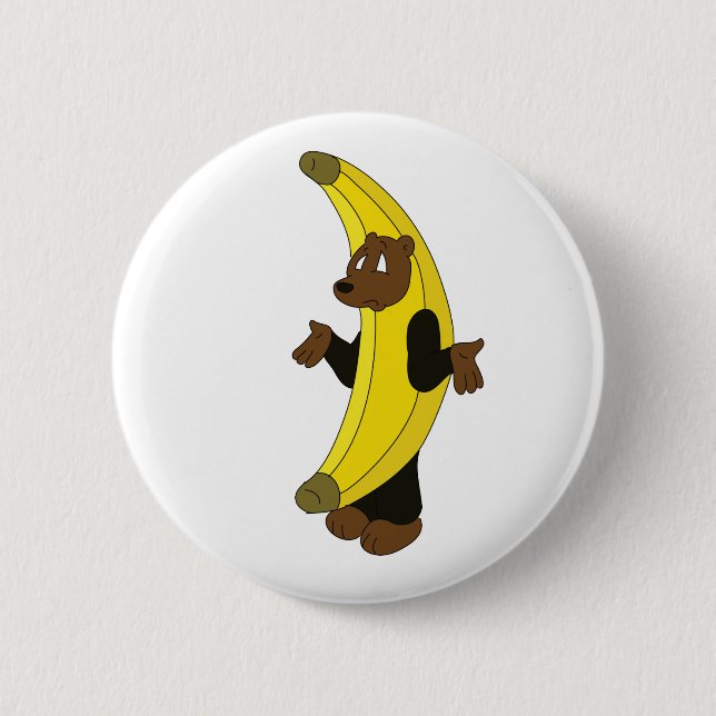 Bear in Banana Suit 2 Inch Round Button (Front)