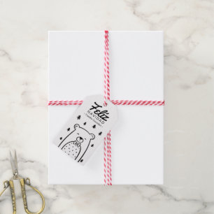 Bear in Forest Feliz Navidad Gift Tags