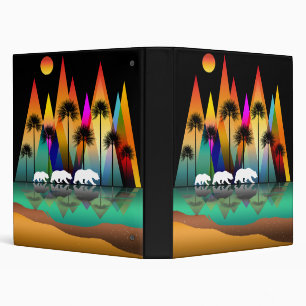 Bear In Forest Modern Mountains Binder