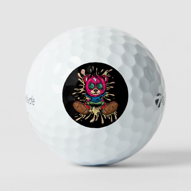 Bear In Honey Golf Balls (Front)