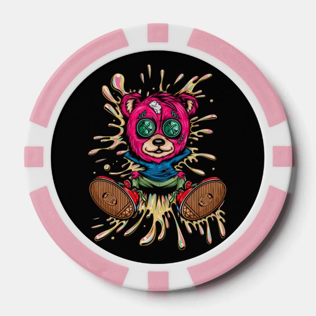 Bear In Honey Poker Chips (Front)