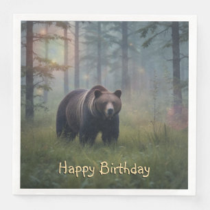 Bear in Magical Forest Napkin