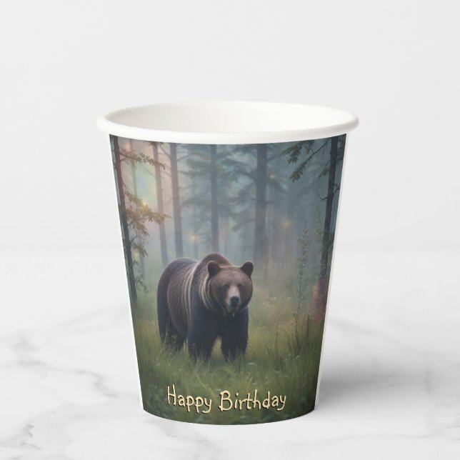 Bear in Magical Forest Paper Cups (Front)