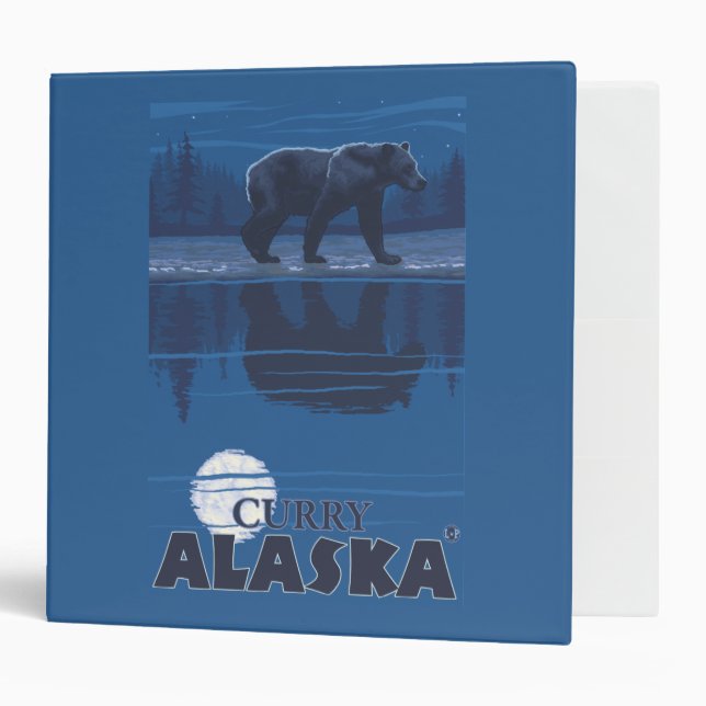 Bear in Moonlight - Curry, Alaska Binder (Front/Inside)
