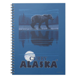 Bear in Moonlight - Curry, Alaska Notebook