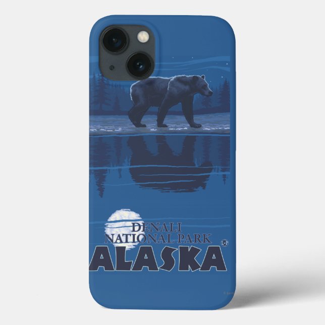 Bear in Moonlight - Denali National Park, Alaska Case-Mate iPhone Case (Back)