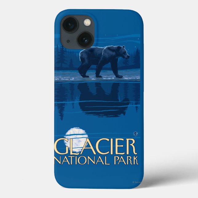 Bear in Moonlight - Glacier National Park, MT Case-Mate iPhone Case (Back)