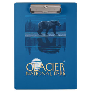 Bear in Moonlight - Glacier National Park, MT Clipboard