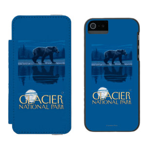 Bear in Moonlight - Glacier National Park, MT Incipio Watson™ iPhone 5 Wallet Case