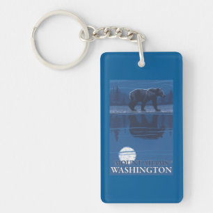 Bear in Moonlight - Mount Adams, Washington Keychain
