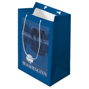 Bear in Moonlight - Mount Adams, Washington Medium Gift Bag
