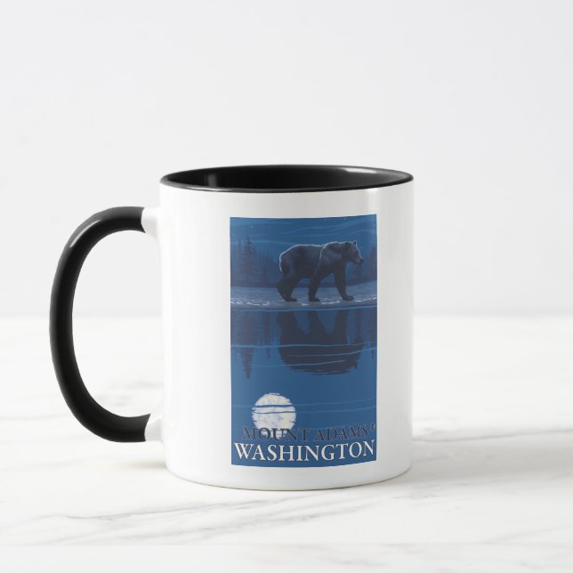Bear in Moonlight - Mount Adams, Washington Mug (Left)