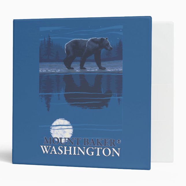 Bear in Moonlight - Mount Baker, Washington Binder (Front/Inside)