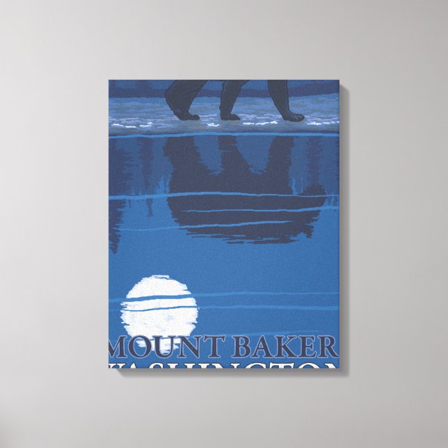 Bear in Moonlight - Mount Baker, Washington Canvas Print (Front)