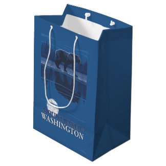 Bear in Moonlight - Mount Baker, Washington Medium Gift Bag