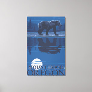 Bear in Moonlight - Mount Hood, Oregon Canvas Print
