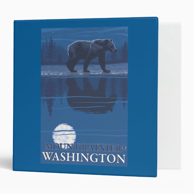Bear in Moonlight - Mount Rainier, Washington Binder (Front/Inside)
