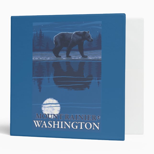 Bear in Moonlight - Mount Rainier, Washington Binder (Front/Inside)