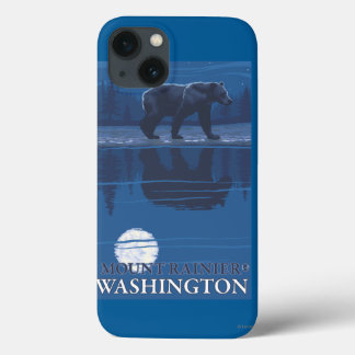 Bear in Moonlight - Mount Rainier, Washington iPhone 13 Case