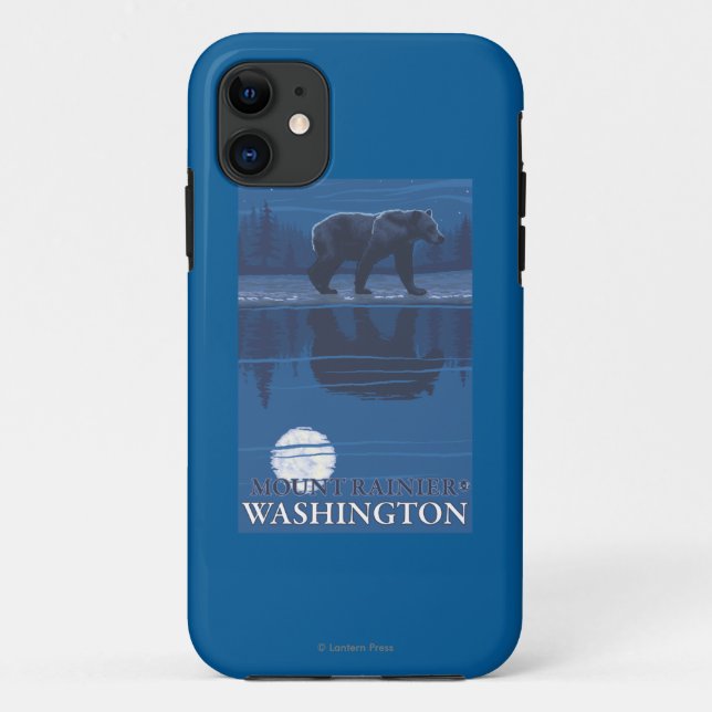 Bear in Moonlight - Mount Rainier, Washington Case-Mate iPhone Case (Back)