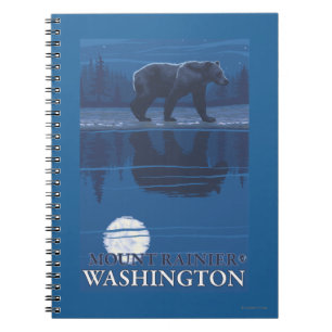 Bear in Moonlight - Mount Rainier, Washington Notebook