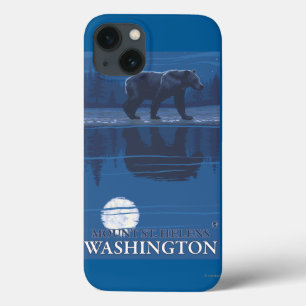 Bear in Moonlight - Mount St. Helens, iPhone 13 Case