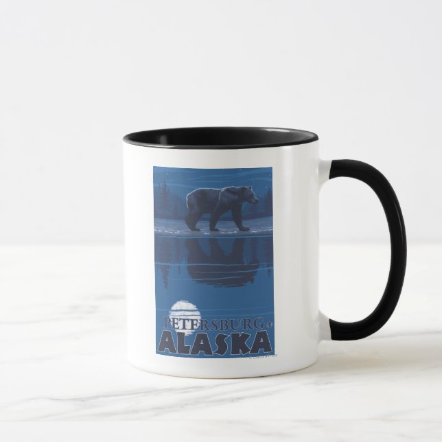 Bear in Moonlight - Petersburg, Alaska Mug (Right)