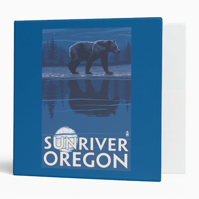Bear in Moonlight - Sun River, Oregon Binder (Front/Inside)