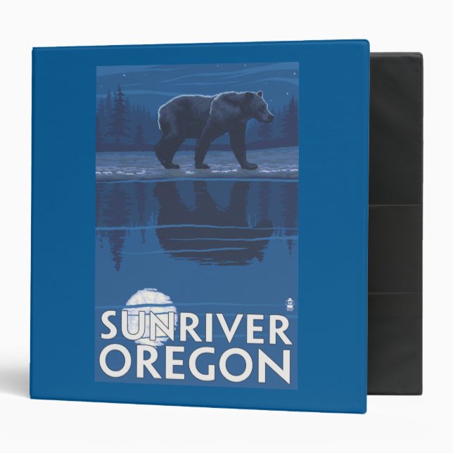 Bear in Moonlight - Sun River, Oregon Binder (Front/Inside)