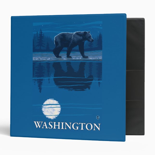 Bear in Moonlight - Washington Binder (Front/Inside)