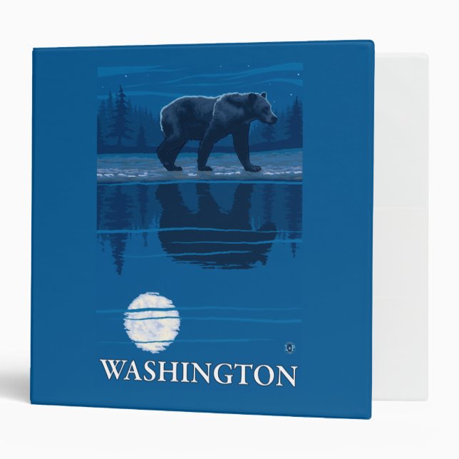 Bear in Moonlight - Washington Binder (Front/Inside)