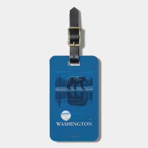 Bear in Moonlight - Washington Luggage Tag