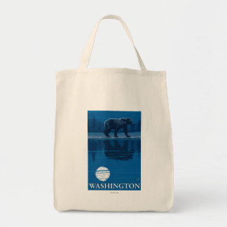 Bear in Moonlight - Washington Tote Bag