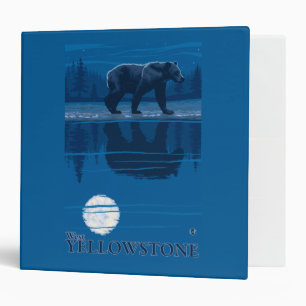 Bear in Moonlight - West Yellowstone, Montana Binder