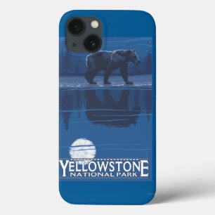 Bear in Moonlight - Yellowstone National Park iPhone 13 Case