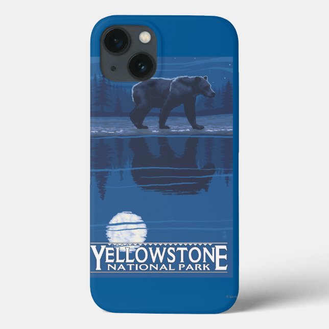 Bear in Moonlight - Yellowstone National Park Case-Mate iPhone Case (Back)