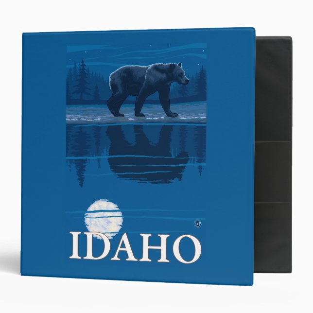 Bear in MoonlightIdahoVintage Travel Poster Binder (Front/Inside)
