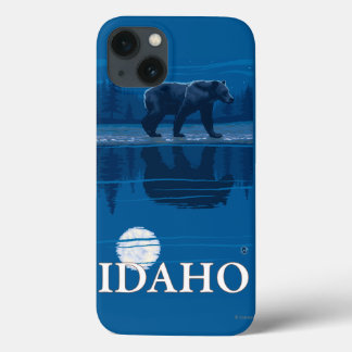 Bear in MoonlightIdahoVintage Travel Poster iPhone 13 Case