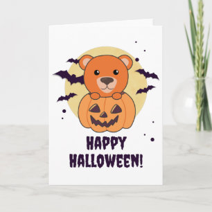Bear In Pumpkin Sweet Bears Happy Halloween Card