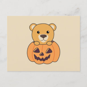 Bear In Pumpkin Sweet Bears Happy Halloween Postcard
